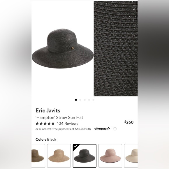 Eric Javits ‘Hampton’ Straw Hat in Black 🖤 EUC! - Picture 8 of 10